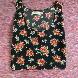 BLACK FLORAL BLOUSE SIZE XL